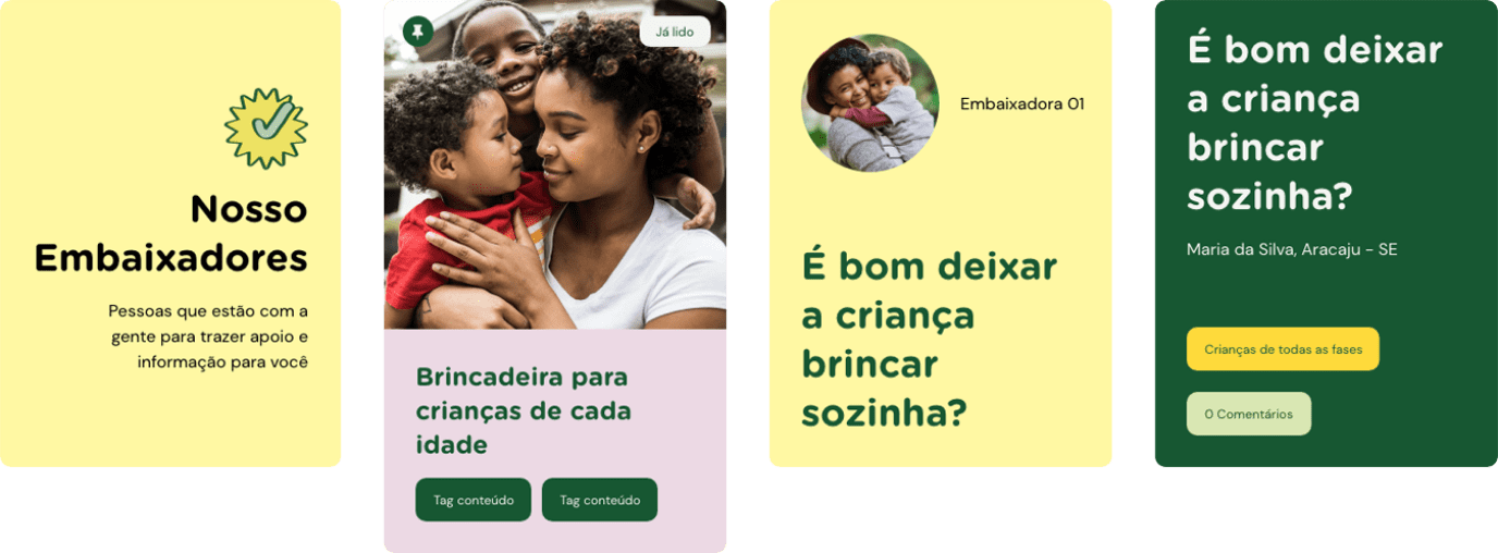 Blocos de conteúdo do site