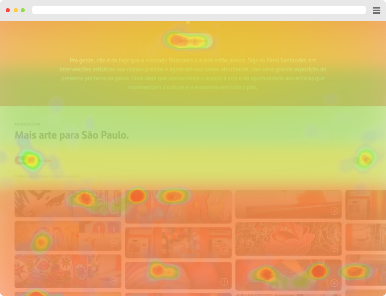 Mapa de calor no site